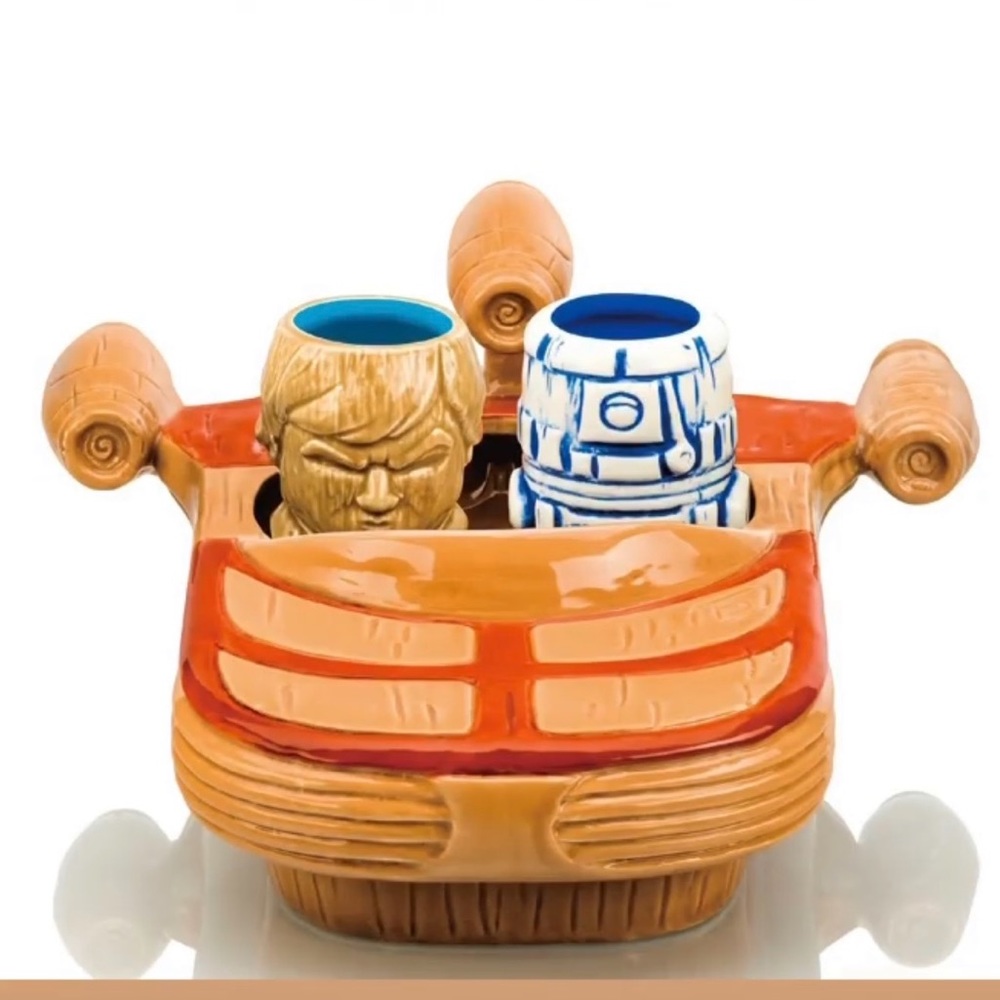 Geeki Tikis Star Wars Landspeeder Punch Bowl Set-Luke, & R2-D2 Mini Muglets NEW